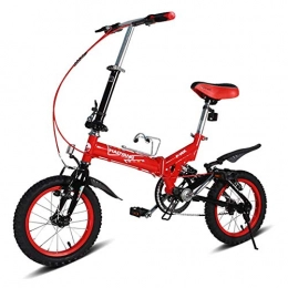 DJYD Bici Biciclette pieghevoli, bambini da 14 pollici Mini Folding Mountain Bike, -alto tenore di carbonio in acciaio leggero portatile pieghevole della bicicletta, sospensione in bicicletta, bianchi FDWFN
