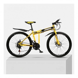 BIKESJN Bici BIKESJN Bicicletta Pieghevole for Adulti Studente Portatile Ultraleggero for pendolari Mountain Bike City Bike Bike Ammortizzatore 20 Pollici (Color : Yellow)