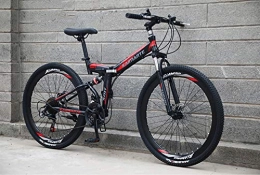 CAI-HAI Bici CAI-HAI Mountain Bike per Adulti, Scooter da Viaggio con Telaio Pieghevole, Telaio in Acciaio ad Alto tenore di Carbonio, Mountain Bike Fuoristrada, 24"Nero, 21 velocità