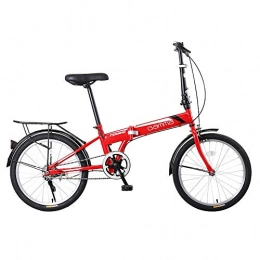 CCVL Bici CCVL Bicicletta Pieghevole per Bambini per Bambini Ultra Leggera da Viaggio Mini Bicicletta Portatile Adatta per La Guida in Città, Red, Single Speed