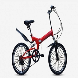 CDPC Bici pieghevoli CDPC Bicicletta Pieghevole da 20 Pollici Bicicletta Pieghevole da Città, Bicicletta Pieghevole Portatile, Adatta a Studenti e Adulti. (Colore Rosso)