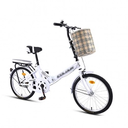 Cestbon Bici Cestbon 20 Pollici Bicicletta Pieghevole 7 velocità Pieghevole Bici Bicicletta -Damenfahrrad v-Freno della Bici Assorbimento degli Urti Super Light Uomini Donne Studente, 13KG, Bianca