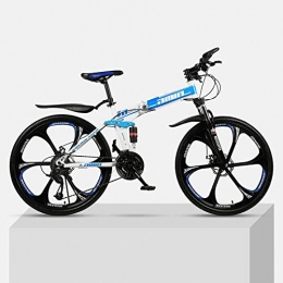 Chengke Yipin Bici Chengke Yipin Mountain Bike da Esterno 26 Pollici Una Ruota Pieghevole Telaio in Acciaio al Carbonio a Doppio Disco Freni Mountain Bike da Studente Unisex-Blu_21 velocit