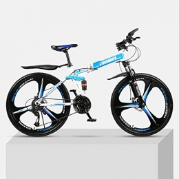 Chengke Yipin Bici Chengke Yipin Mountain Bike da Esterno 26 Pollici Una Ruota Pieghevole Telaio in Acciaio al Carbonio ad Alto Assorbimento d'urto Mountain Bike per Studenti e Studentesse-Blu_21 velocit