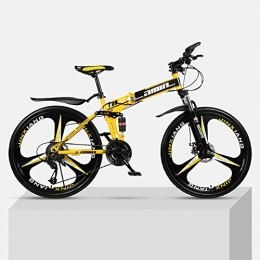 Chengke Yipin Bici Chengke Yipin Mountain Bike da Esterno 26 Pollici Una Ruota Pieghevole Telaio in Acciaio al Carbonio ad Alto Assorbimento d'urto Mountain Bike per Studenti e Studentesse-Giallo_21 velocit