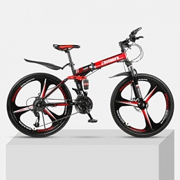 Chengke Yipin Bici Chengke Yipin Mountain Bike da Esterno 26 Pollici Una Ruota Pieghevole Telaio in Acciaio al Carbonio ad Alto Assorbimento d'urto Mountain Bike per Studenti e Studentesse-Rosso_21 velocit