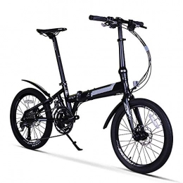 CHEZI Bici CHEZI Folding bikePieghevole Mountain Bike Pieghevole in Lega di Alluminio Bicicletta Pieghevole Uomo e Donna Nero 20 Pollici 27 velocità