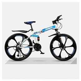 COSCANA Bici COSCANA Bicicletta da 26"Mountain Bike Bicicletta da 21-27 velocità Pieghevole Mountain Bike Telaio da 17" Mountain Bike A Sospensione Completa 6 Ruote A RaggiBlue-27 Speed