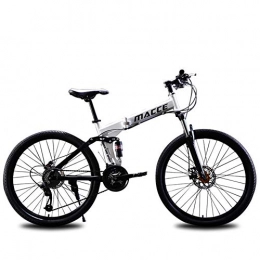 CPURSUE Bici CPURSUE Bicicletta, Mountain Bike, Bicicletta Pieghevole, 26 Pollici, Doppio Ammortizzatore a velocit Variabile, 21 velocit, Doppio Freno a Disco, Bianca