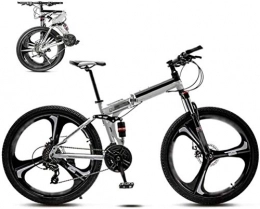 CSS Bici pieghevoli CSS Bici da 24-26 pollici Mtb, bici da pendolare pieghevole unisex, bici da bicicletta pieghevole a 30 marce, doppio freno a disco / bianco / ruota A / 26 '' 7-14