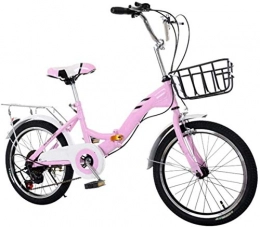 CSS Bici pieghevoli CSS Bicicletta pieghevole Bicicletta pieghevole da 18 pollici Bicicletta pieghevole per adulti Bicicletta Studentessa Lady Single Speed ​​Shock Absorber Bicycle 6-24, Rosa