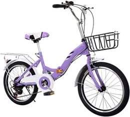 CSS Bici pieghevoli CSS Bicicletta pieghevole Bicicletta pieghevole per adulti da 20 pollici Bicicletta portatile ultraleggera a scuola Bicicletta pieghevole a velocità singola 6-11, Viola