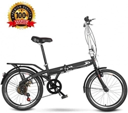 CSS Bici pieghevoli CSS Honglianriven Bikes Bicicletta per adulti pieghevole da 20 pollici, Bicicletta da pendolare leggera unisex, Bicicletta pieghevole da 6 velocità, Bicicletta da 6-20, Nero