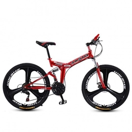 DASLING Bici DASLING Studente per Mountain Bike per Adulti Pieghevole 26"7 Marce@Rosso 1_24 Pollici 150-170 Cm