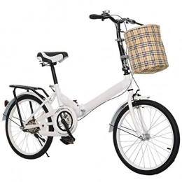 DFKDGL Bici DFKDGL Bicicletta da Donna, Bici Pieghevole con Ruote da 20 Pollici Bike Bicicletta da Spiaggia Leggera Portatile con Cestino, Bici da Città per Viaggi al Lavoro, pendolarismo (Colore: A2, Dimensio