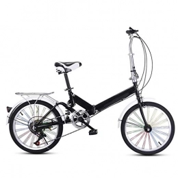 DFKDGL Bici DFKDGL, bicicletta da donna ultraleggera, con velocità variabile, pieghevole, 20 pollici, per adulti, principianti, uomini, adulti, ragazzi (colore: nero