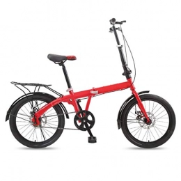 DFKDGL Bici DFKDGL Mountain Bike, Bici Pieghevole a velocità Singola, Ruota da 20 Pollici, Manubrio in Lega di Alluminio, Bici da Città per pendolari con Assorbimento di Urto per Bici da Donna compatta