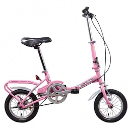 DJYD Bici DJYD Bambini Biciclette Pieghevoli, 12" Light Weight Folding Bike, Acciaio di Alta Carbonio Telaio, Junior Studenti delle scuole Superiori Single Speed ​​Telaio Rinforzato Commuter Bike, Rosa FDWFN