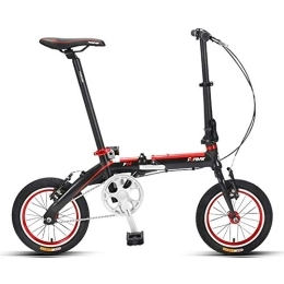 DJYD Bici pieghevoli DJYD Mini Folding Bike, Adulti 14" Single Speed ​​Pieghevole Biciclette, Junior Studenti delle scuole Superiori Leggero Folding Bike, Leggero Portatile, Giallo FDWFN (Color : Black)