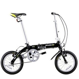 DJYD Bici DJYD Unisex Folding Bike, da 14 Pollici Mini Single-velocità Urbana Commuter Biciclette, Pieghevole Compatto Bicicletta con parafanghi Anteriore e Posteriore, Giallo FDWFN ( Color : Black )