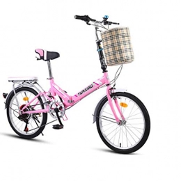 Domrx Bici pieghevoli Domrx Cambio di velocità della Bicicletta Adulto Femminile Portatile Ultraleggero della Bicicletta Pieghevole 20 Pollici-Pink_20_7