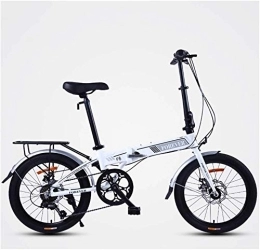 Aoyo Bici pieghevoli Donne Folding Bike, 20 pollici a 7 velocità adulti pieghevole biciclette dei pendolari, Biciclette pieghevoli Light Weight, acciaio-alto tenore di carbonio frame, Rosa tre razze (Color : White)