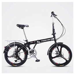 DJYD Bici pieghevoli Donne Folding Bike, 20 Pollici a 7 velocità Adulti Pieghevole Biciclette dei pendolari, Biciclette Pieghevoli Light Weight, Acciaio-Alto tenore di Carbonio Frame, Rosa Tre Razze FDWFN