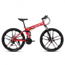 DOS Bici pieghevoli DOS Bicicletta Pieghevole da 27 velocit Mountain Bike Bicicletta Pieghevole da 26 Pollici a velocit Variabile, Red