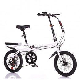 DQWGSS Bici pieghevoli DQWGSS City Folding Bike Adulti Sedile Regolabile Leggero e Manubrio con Freni di Sicurezza Bici da Strada per Uomo Donna Bambini, Bianca, S