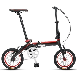 Dxcaicc Bici Dxcaicc Bicicletta pieghevole Bicicletta portatile da 14 pollici Telaio in lega di alluminio Bicicletta da città pieghevole Facile da piegare Piccola unisex, Nero