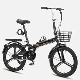 Dxcaicc Bici Dxcaicc Bicicletta Pieghevole, Bicicletta Portatile Telaio in Acciaio al Carbonio da 16 / 20 / 22 Pollici, Facile da Piegare con Parafanghi Anteriori e Posteriori, Nero, 22 inches