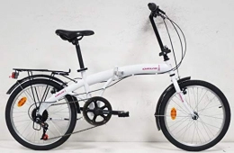 E.DE.N. Bicicletta Pieghevole da 50,8 cm, 6 velocità, parafango e Porta Bagagli