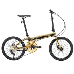 EASSEN Bici pieghevoli EASSEN Bicicletta pieghevole a tubo dritto da 18 / 22", telaio in lega di alluminio a 10 velocità con freni a disco meccanici, doppie impugnature di bloccaggio, cambio a 10 velocità