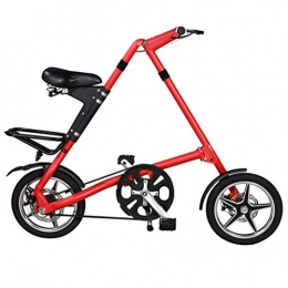 FASD Bici FASD Folding Bike, Leggero Telaio in Alluminio, 16" Pieghevole Biciclette per Adulti a rotelle di Strada della Bicicletta Doppio Freno a Disco a Colori Biciclette Nero / Bianco / Rosso, Rosso