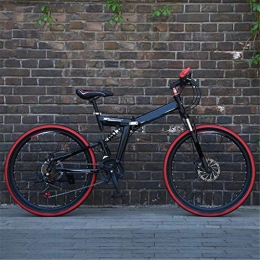 Feiteng Bici Feiteng Biciclette Overdrive Hardtail Mountain Bike 24 / 26 Pollici 21 velocità Pieghevole Nero Ciclo con Freni a Disco, 24 inch