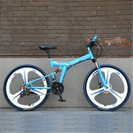 Feiteng Bici Feiteng Mens Mountain Bike 24 / 26 Pollici 21 velocità Pieghevole Blu Ciclo con Freni a Disco, 24 inch