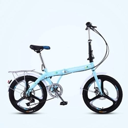 Ffshop Bici Ffshop Bici Pieghevoli Pieghevole Bicicletta Ultra Light variabile Portatile velocità Piccoli Ruota di Bicicletta -20 inch Wheels Bicicletta Ammortizzante (Color : Blue)