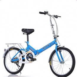 FJW Bici FJW Unisex Sospensione Bici Pieghevole 16 Pollici 20 Pollici Acciaio al Carbonio Alunno Bambino Commuter City Bicicletta, Blue, 16Inch