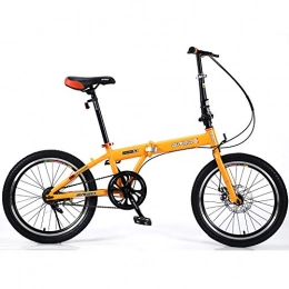 FLYFO Bici FLYFO Bicicletta Pieghevole, Studente Adulto 18 / 20 Pollici, Bici per Adulti Leggere per Uomo E Donna, Bicicletta Ultraleggera Portatile A velocità Singola, Giallo, 18 Inches