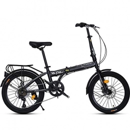 FNCUR Bici FNCUR Pieghevole Bicicletta da 20 Pollici Adulti Maschio E Femmina Ultra-Light Portatile A 7 Marce Piccola Ruota off-Road for Adulti della Bicicletta (Color : Black)