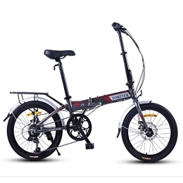 DJYD Bici Folding Bike, Adulti Donne Leggero Pieghevole Bicicletta, 20 Pollici di 7 velocità Mini Moto, Telaio Rinforzato Commuter Bike, Struttura di Alluminio, Arancione FDWFN (Color : Gray)
