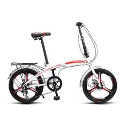 szy Bici Folding Bike Pieghevole Bicicletta Pieghevole Bicicletta Da 20 Pollici Bicicletta Pieghevole Uomini Commuter Bike City Bike Ultra Variable Light Speed ​​e Portatile ( Color : Red , Size : 20 inches )