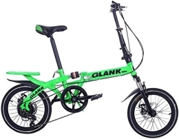 Folding Bike, Variable Suspension Velocità doppio freno a disco antiscivolo totale, studenti adulti bambini di guida portatile, più colori-14 pollici / 16 pollici, (Color : Green)