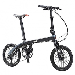 CHEZI Bici Folding bikeBicicletta Pieghevole Leggera in Fibra di Carbonio con Doppio Disco Freni Cambio Adulto Bicicletta Nascosta con Serratura Pieghevole Fibbia Pieghevole da 16 Pollici