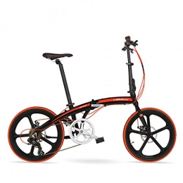 Fslt Bici Fslt QF600G Bicicletta Pieghevole da 20 Pollici Bicicletta Pieghevole a   7 velocitࠠ Telaio in Lega di Alluminio   BMX   Entrambi Freni a Disco-Rosso_Black_B