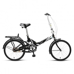 FYHCY Bici FYHCY Bicicletta da Città Pieghevole da 20 Pollici, Bici Portatile Ultraleggera, Bici da Città in Stile retrò Leggera da Trekking, Escursioni a Cavallo all'aperto per Uomini e Donne Adulti Black