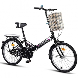 FYHCY Bici FYHCY Bicicletta Pieghevole Bicicletta Pieghevole Città, Portatile Ultraleggera, Stile retrò Bicicletta Trekking Leggera, Escursioni Cavallo all'aperto per Uomini Donne Adulti Black, 16 Inches