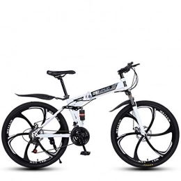 GBX Bici pieghevoli GBX Bicicletta, Mountain Bike Leggera Pieghevole a Velocit Variabile da 26 Pollici, Bici con Telaio in Acciaio ad Alto Tenore Di Carbonio Bicicletta con Doppio Freno a Disco, 21-24-27 Velocit, Bian