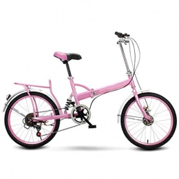 GHGJU Bici GHGJU Bicicletta Pieghevole Bicicletta da 20 Pollici Bicicletta da pendolare Portatile per Strade di Montagna e Strade di Neve e Neve.Questa Bicicletta è Pieghevole. (Color : Pink)