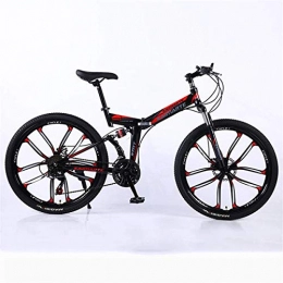 GJNWRQCY Bici GJNWRQCY Doppia Piega Sospensione Dieci coltelli Ruota Complessiva Freni a Disco 24 velocità Mountain Bike 24 / 26 Pollici, Nero, 24inch